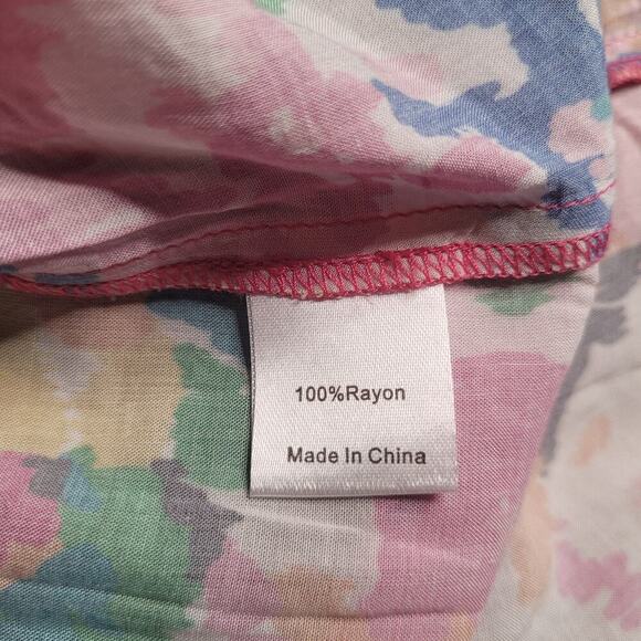 Tuckernuck Dress Small Meade Midi Floral Colorful Sleeveless Ruffles Pockets - Picture 9 of 10